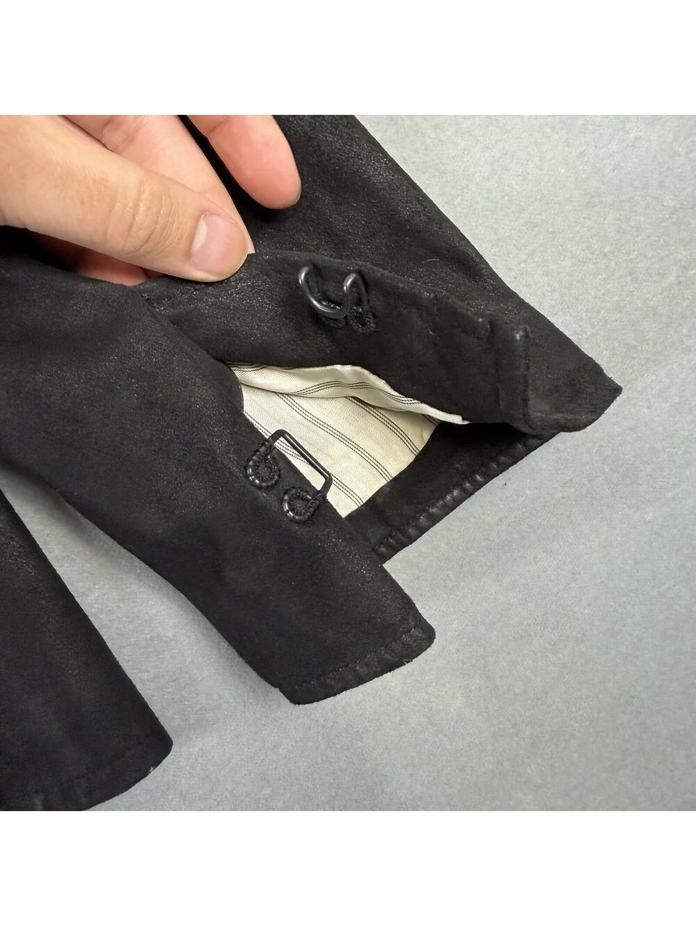 John Varvatos Hook & Bar Blazer Jacket Mens 52 Black Goat Suede MSRP $1998